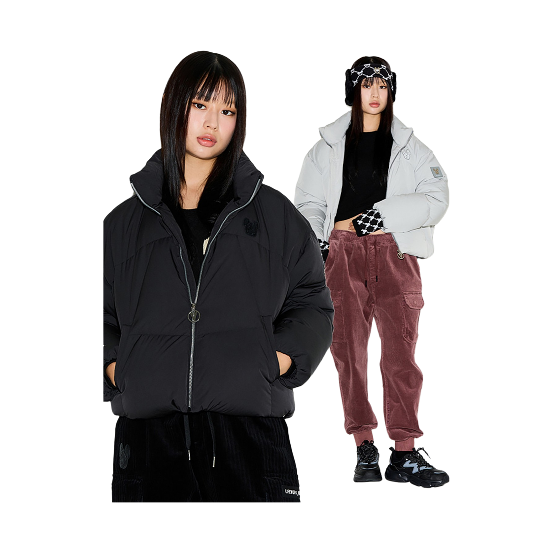라이프워크 어센틱 크롭 하이넥 사선 점퍼_LW224DJ712(Lifework Authentic Crop High-Neck Asymmetric Jumper_LW224DJ712) - 3