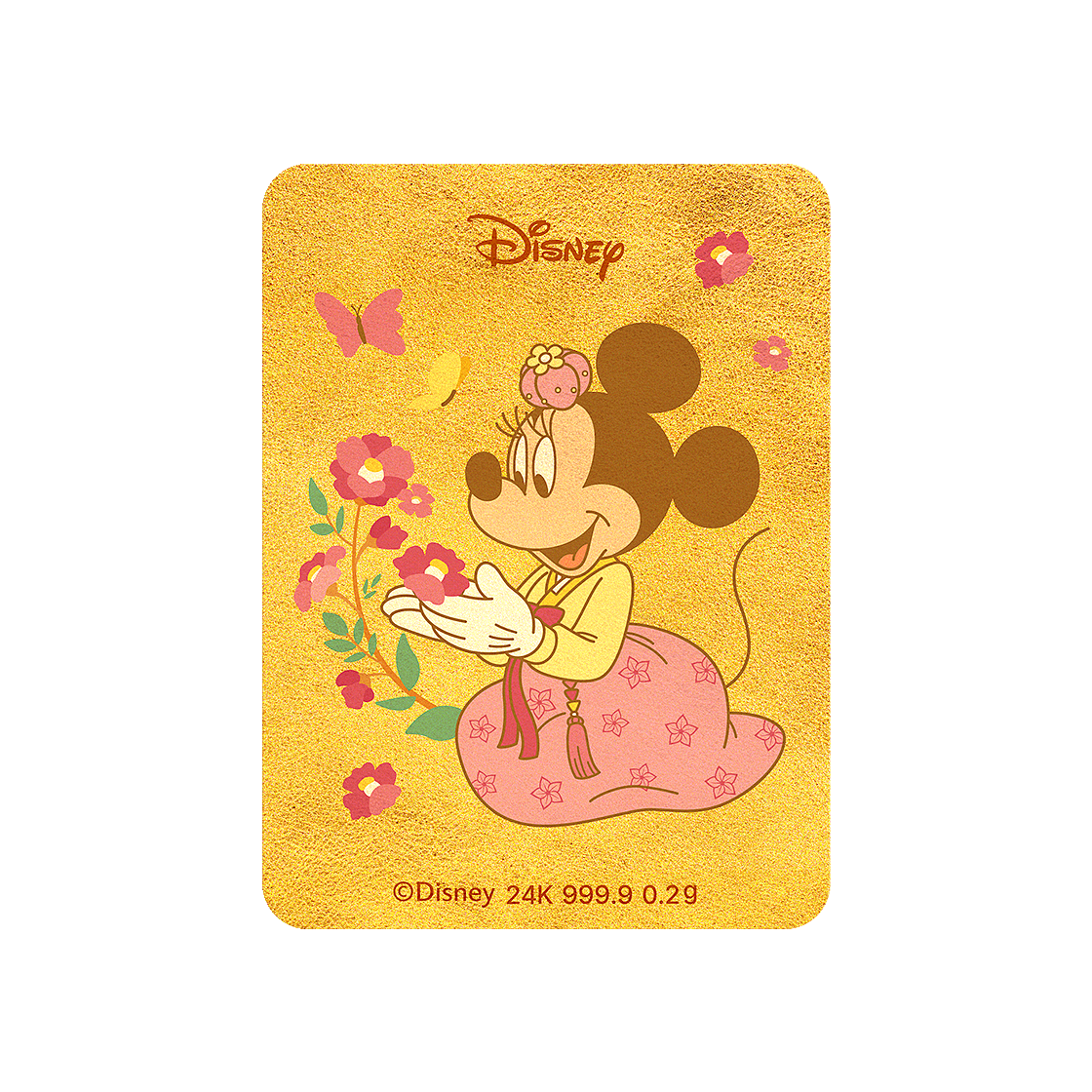 [디즈니] 24k 순금 미키 인 서울 캐릭터 순금카드 0.2g - 미니 아씨([Disney] 24K Mickey in Seoul Character Gold Card 0.2g - Minnie Assi)