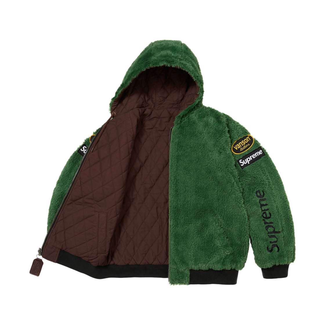 슈프림 x 밴슨 레더스 리버시블 퀼티드 후드 자켓 브라운 - 26FW(Supreme x Vanson Leathers Reversible Quilted Hooded Jacket Brown - 26FW) - 3