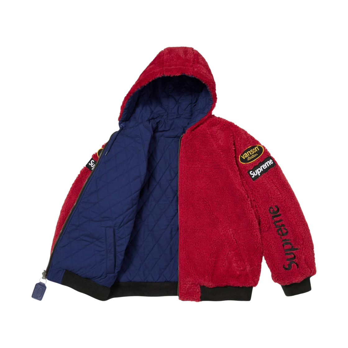 슈프림 x 밴슨 레더스 리버시블 퀼티드 후드 자켓 네이비 - 26FW(Supreme x Vanson Leathers Reversible Quilted Hooded Jacket Navy - 26FW) - 3