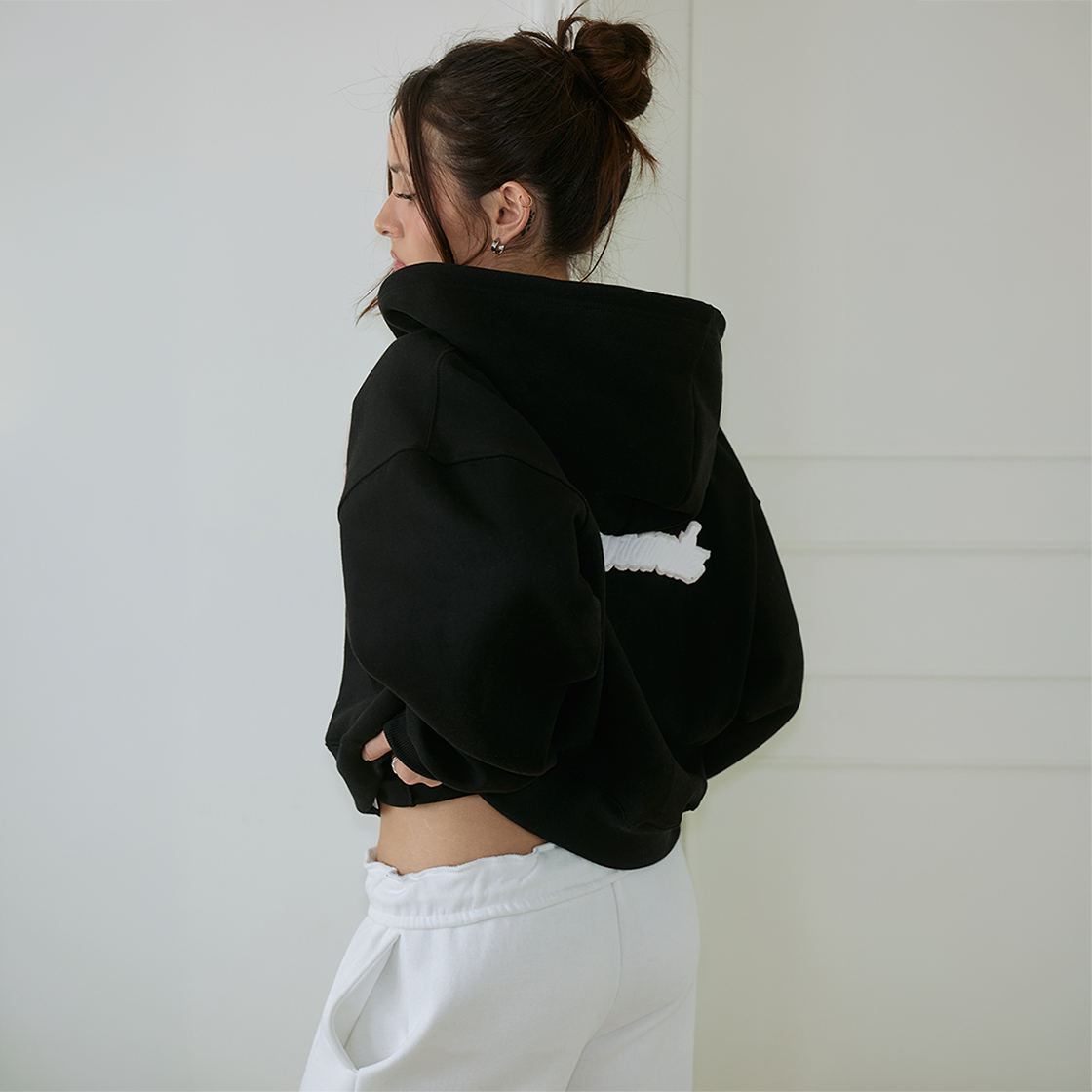로제프란츠 바시티 플리스 후드 집업 [블랙](Rosefrantz Varsity Fleece Hood Zip-Up [Black]) - 3