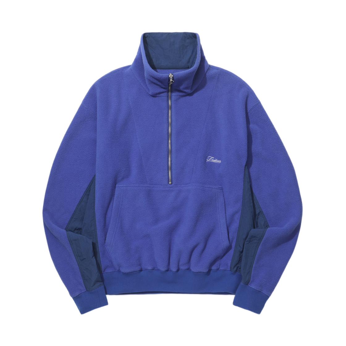 F263TS09 FRITUR Fleece Panel Half-Zip Up Blue