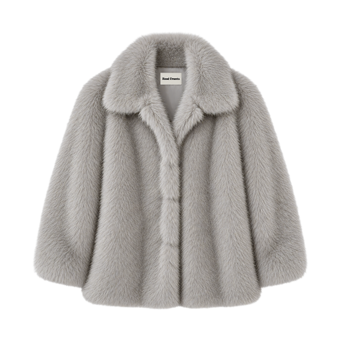 RS26WCT103GRY Rosefrantz High-Neck Fur Half Coat [Gray]