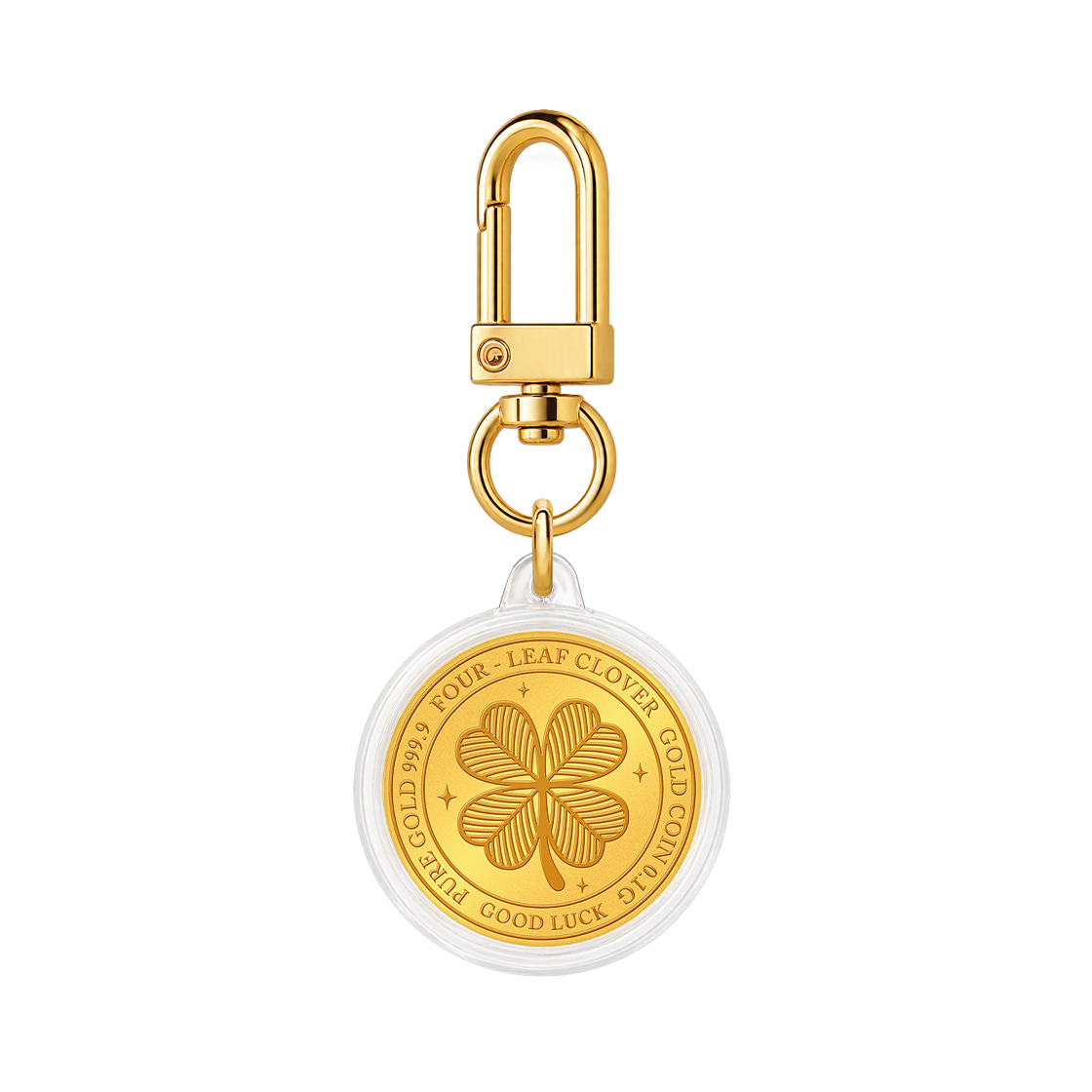 골드팡 24k 행운의 골든클로버 순금 키링 0.1g(GOLDPANG 24K Lucky Golden Clover Gold Keyring 0.1g)
