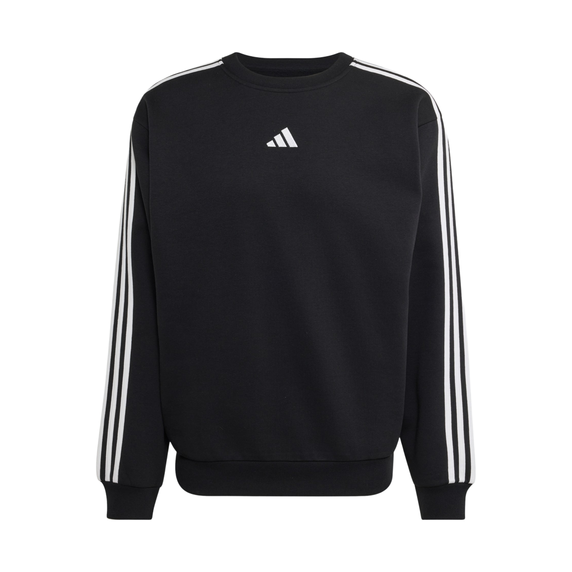 KY6583 Adidas Essentials 3-Stripes Fleece Sweatshirt Black White - KR Sizing