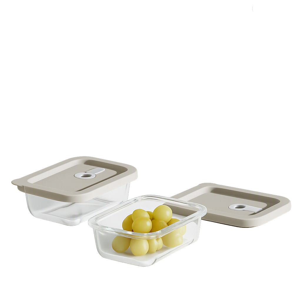 COR166 Corelle Coordinates Silicone Glass Airtight Container Rectangular Set of 2
