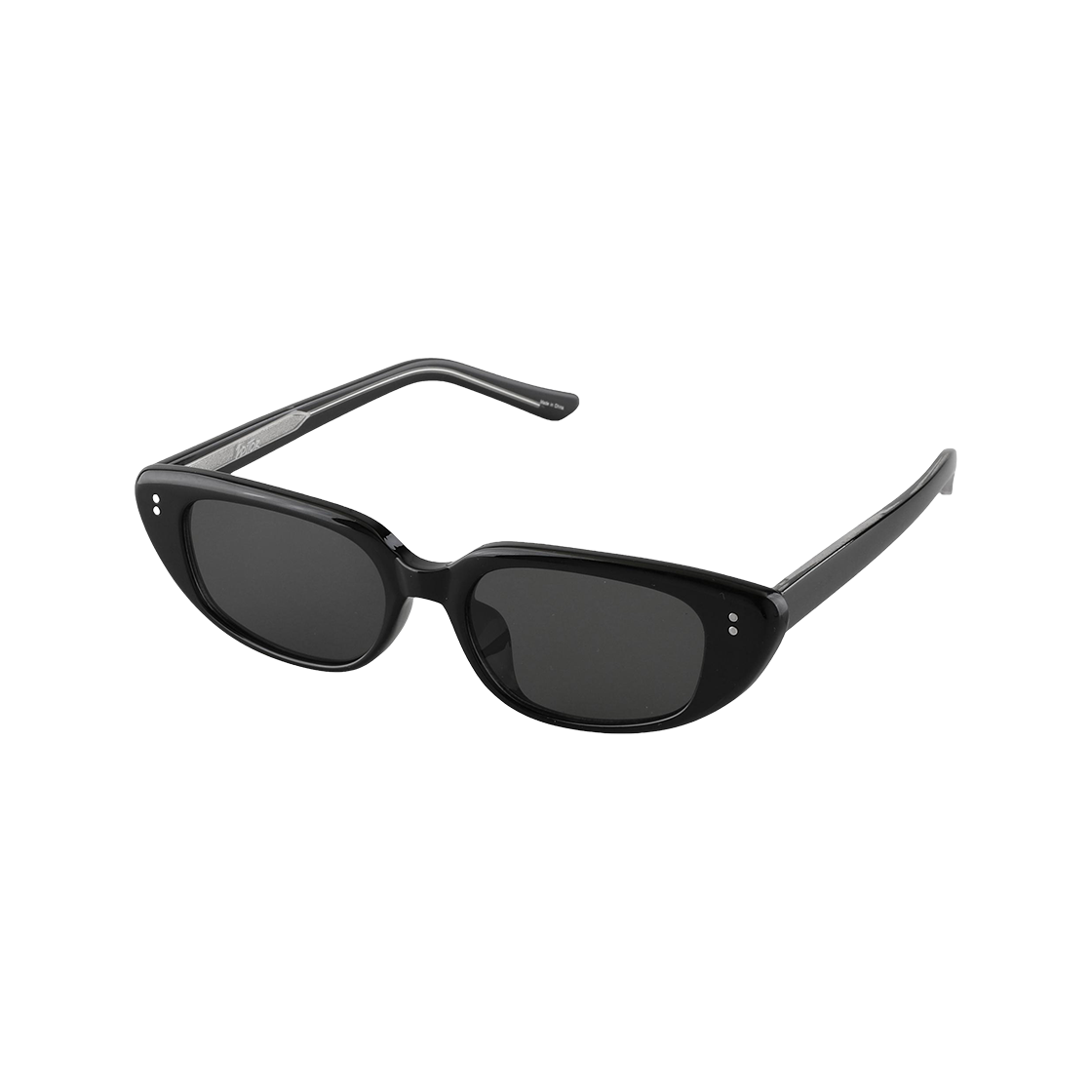 MOO C1 2DITOR OO Round Cats Geek Chic Acetate Frame UV Protection Sun Glass C1 All Black