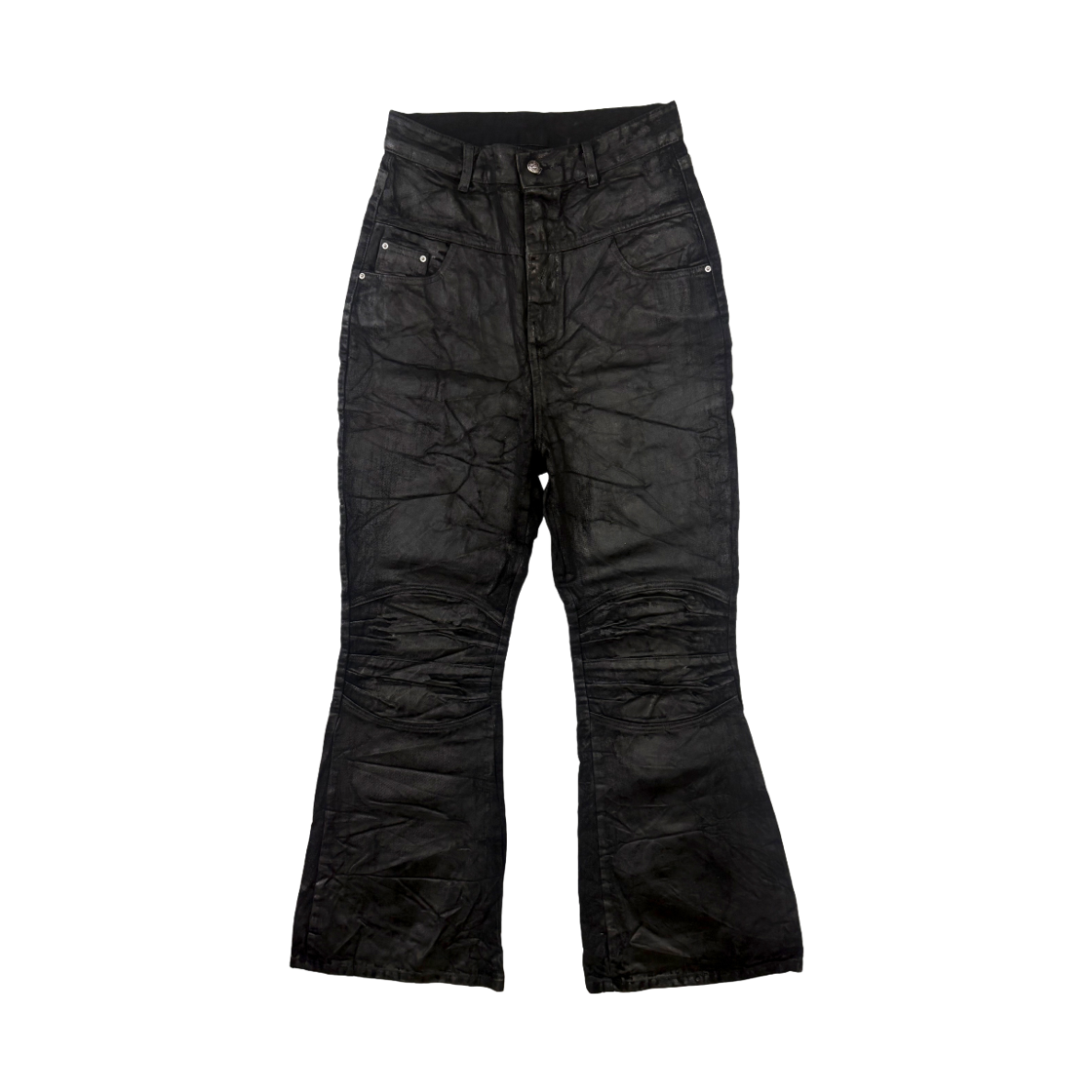 261033 Sundayoffclub Crackle Waxed Biker Jeans