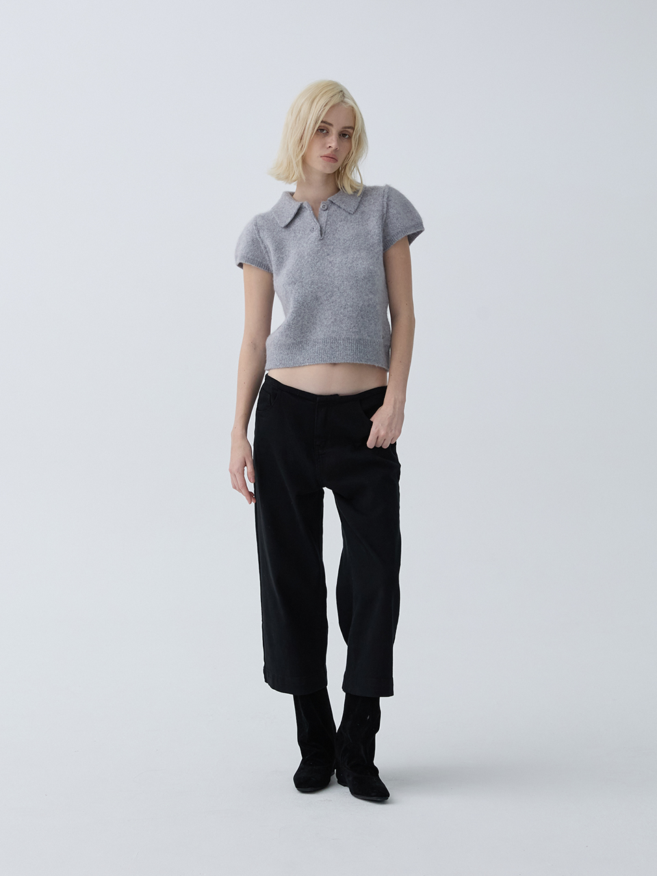 아크무어 코지 카라 니트 라이트 그레이(ARCMOOR Cozy Collar Knit Light Grey) - 3