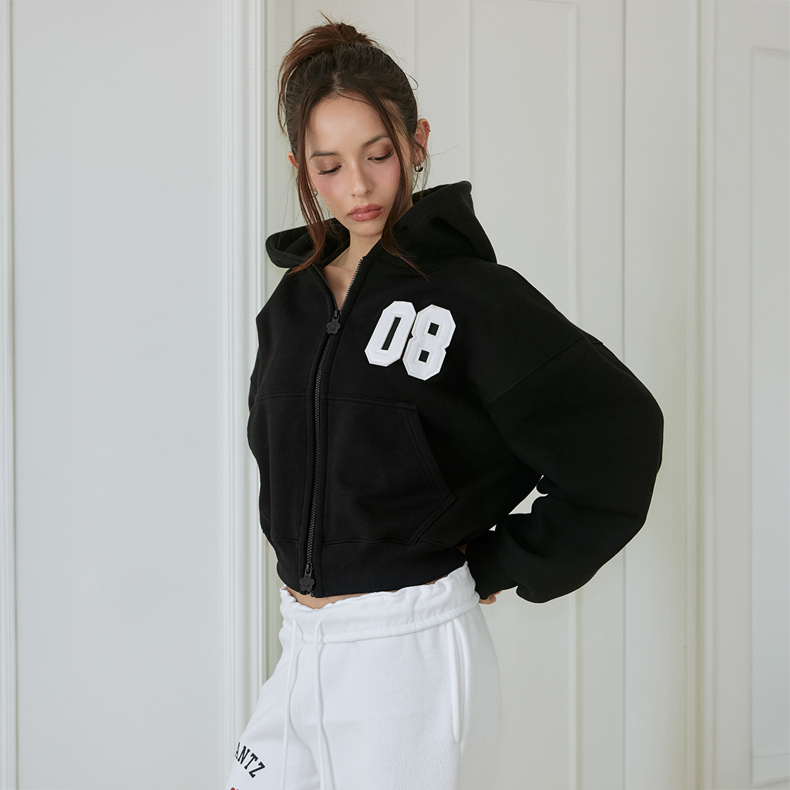 로제프란츠 바시티 플리스 후드 집업 [블랙](Rosefrantz Varsity Fleece Hood Zip-Up [Black]) - 2