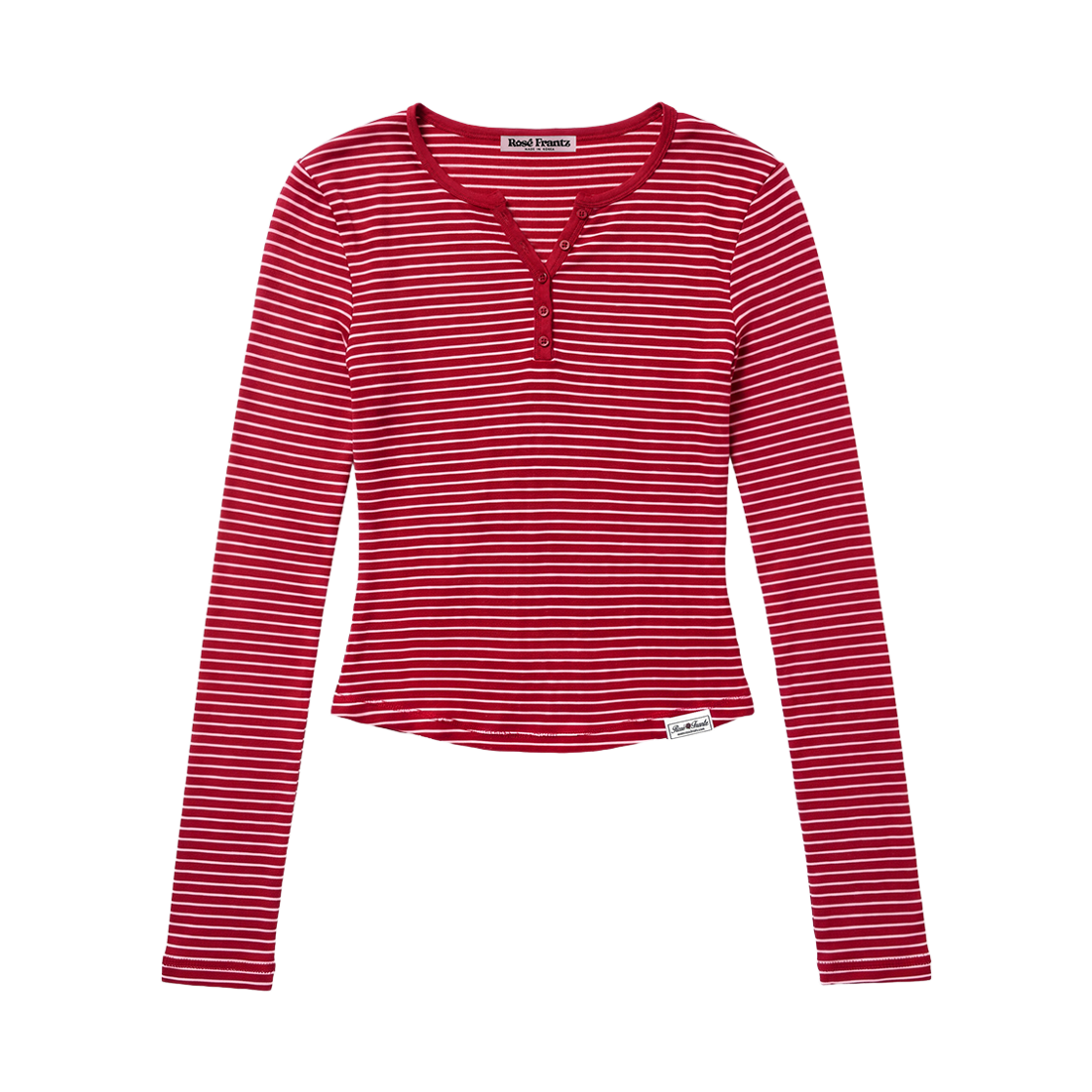 RS26WLS102RRD Rosefrantz Striped Wool Henley Long Sleeve [Rose Red]