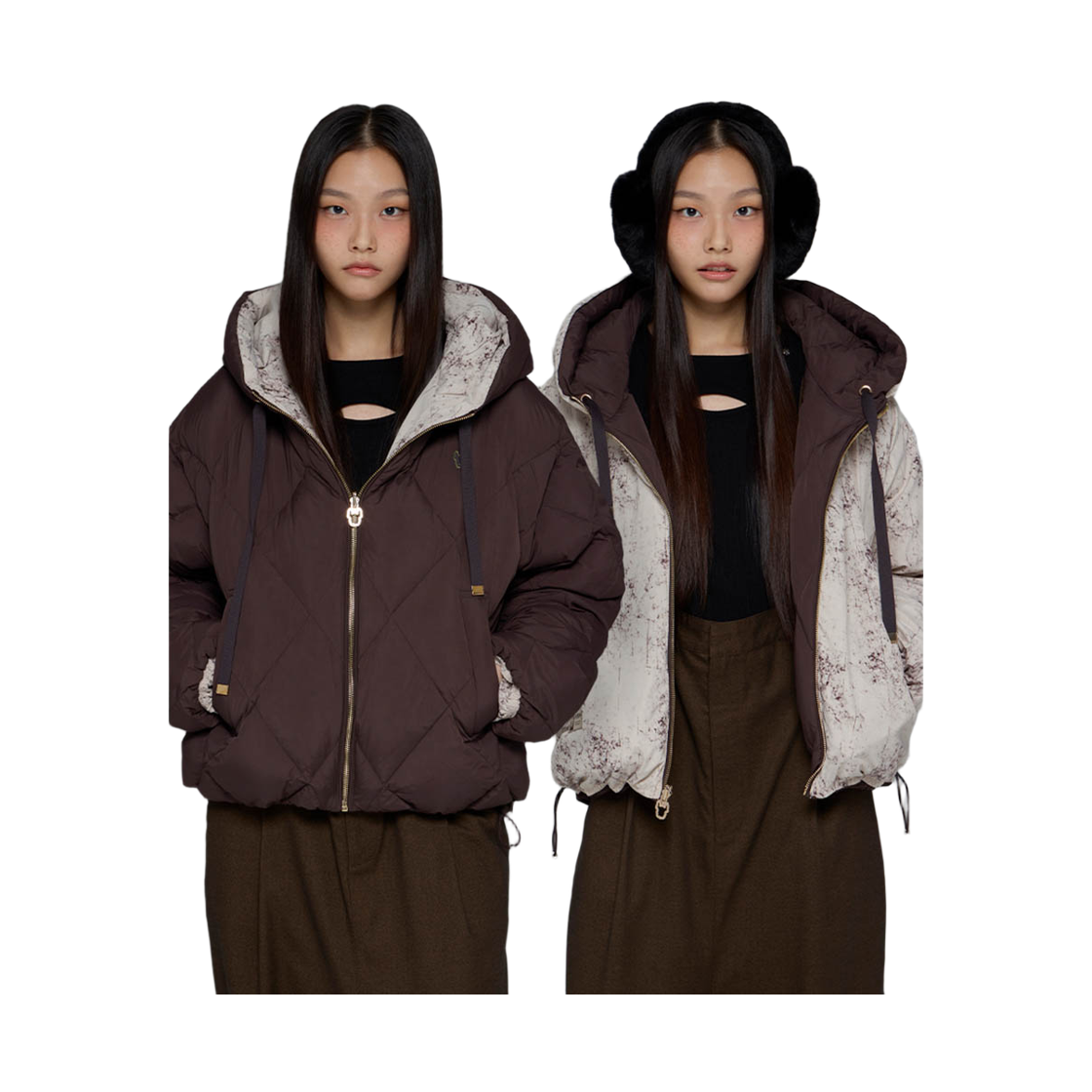 라이프워크 플러피 리버시블 후드 다운 점퍼_LW254DJ714(Lifework Fluffy Reversible Hooded Down Jumper_LW254DJ714) - 2