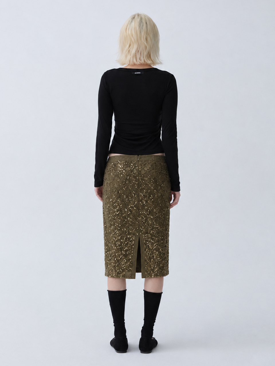 아크무어 글로우 자카드 스커트 골드 브라운(ARCMOOR Glow Jacquard Skirt Gold Brown) - 4