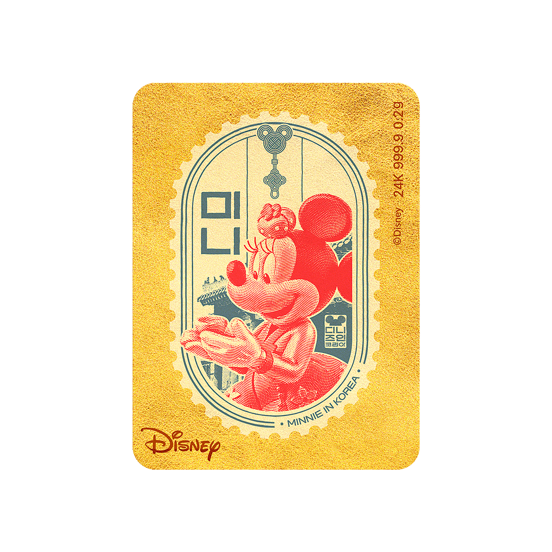 [디즈니] 24k 순금 미키 인 서울 캐릭터 순금카드 0.2g - 미니 우표([Disney] 24K Mickey in Seoul Character Gold Card 0.2g - Minnie Stamp) - 1