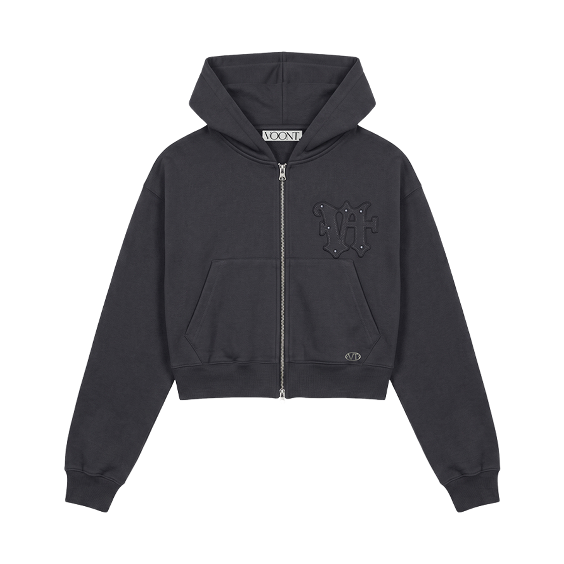 VT26WHZ102DGY VOONT Faded Patch Hood Zip-Up (DARK GRAY)