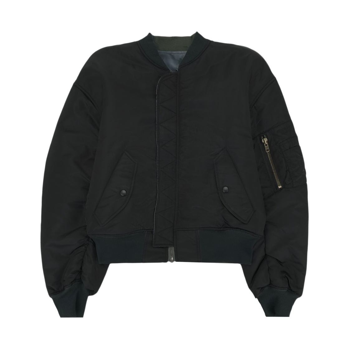 프로토콜 인덱스 그래피티 리버시블 봄버 자켓 카키 블랙(Protocol Index Graffiti Reversible Bomber Jacket Khaki Black) - 3