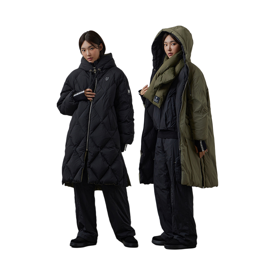 라이프워크 다이아 퀼팅 리버시블 후드 롱 다운 점퍼_LW244DJ781(Lifework Diamond Quilted Reversible Hooded Long Down Jumper_LW244DJ781) - 2