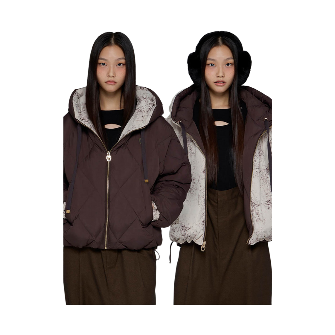 라이프워크 플러피 리버시블 후드 다운 점퍼_LW254DJ714(Lifework Fluffy Reversible Hooded Down Jumper_LW254DJ714) - 3