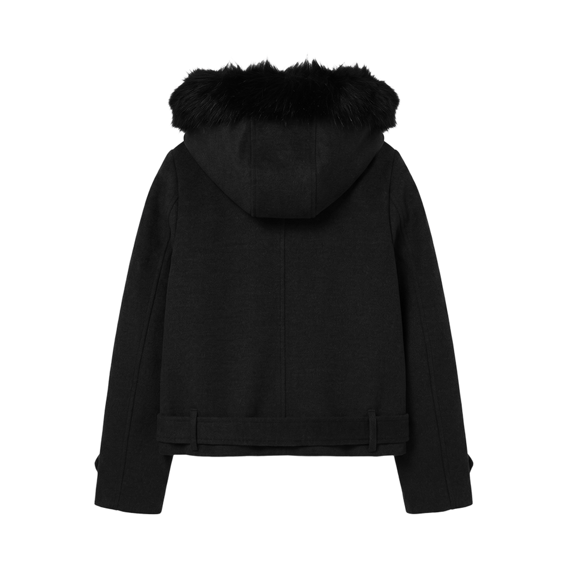 분트 더블 후드 쉬어링 크롭 코트 블랙(VOONT Double Hood Shearling Cropped Coat (BLACK)) - 2
