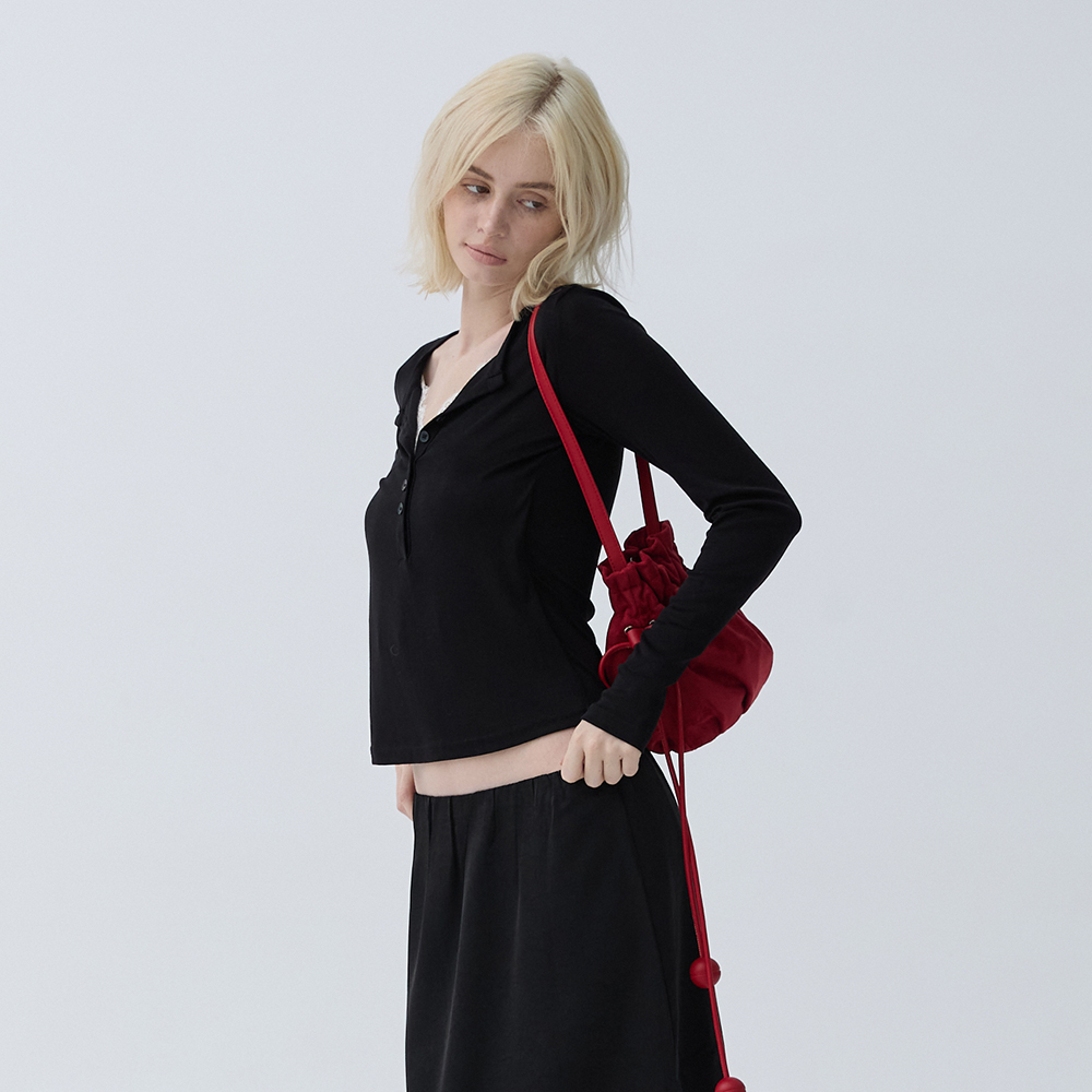 아크무어 뎁스 헨리넥 탑 블랙(ARCMOOR Depth Henley Neck Top Black) - 6