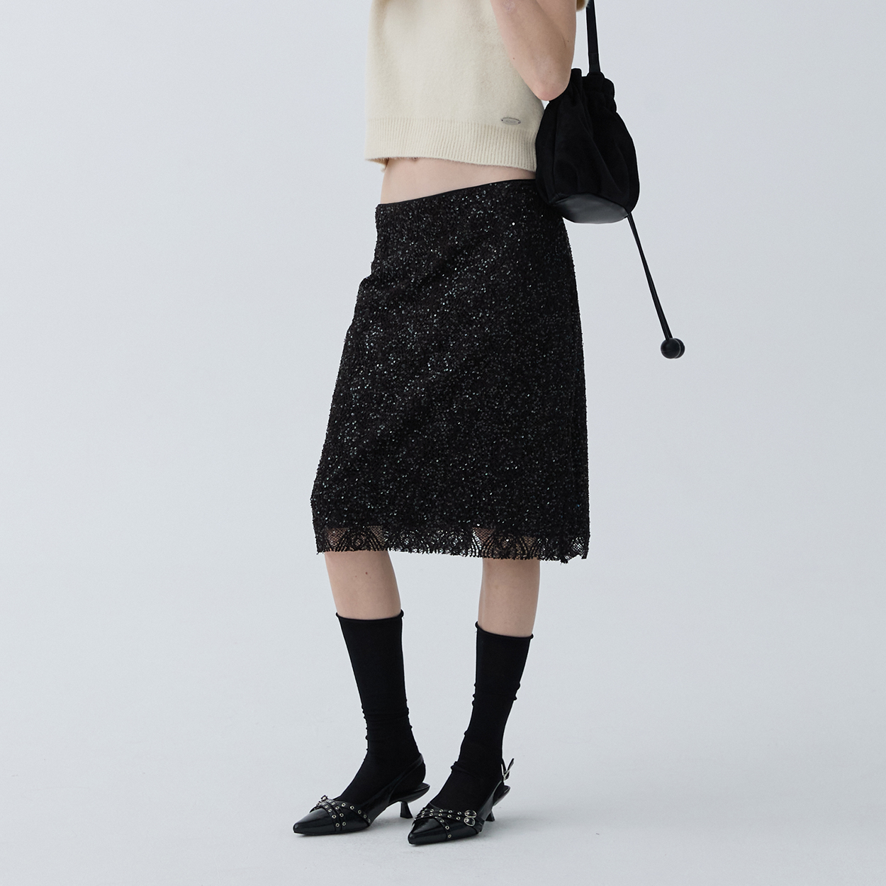 아크무어 글로우 자카드 스커트 블랙(ARCMOOR Glow Jacquard Skirt Black) - 6