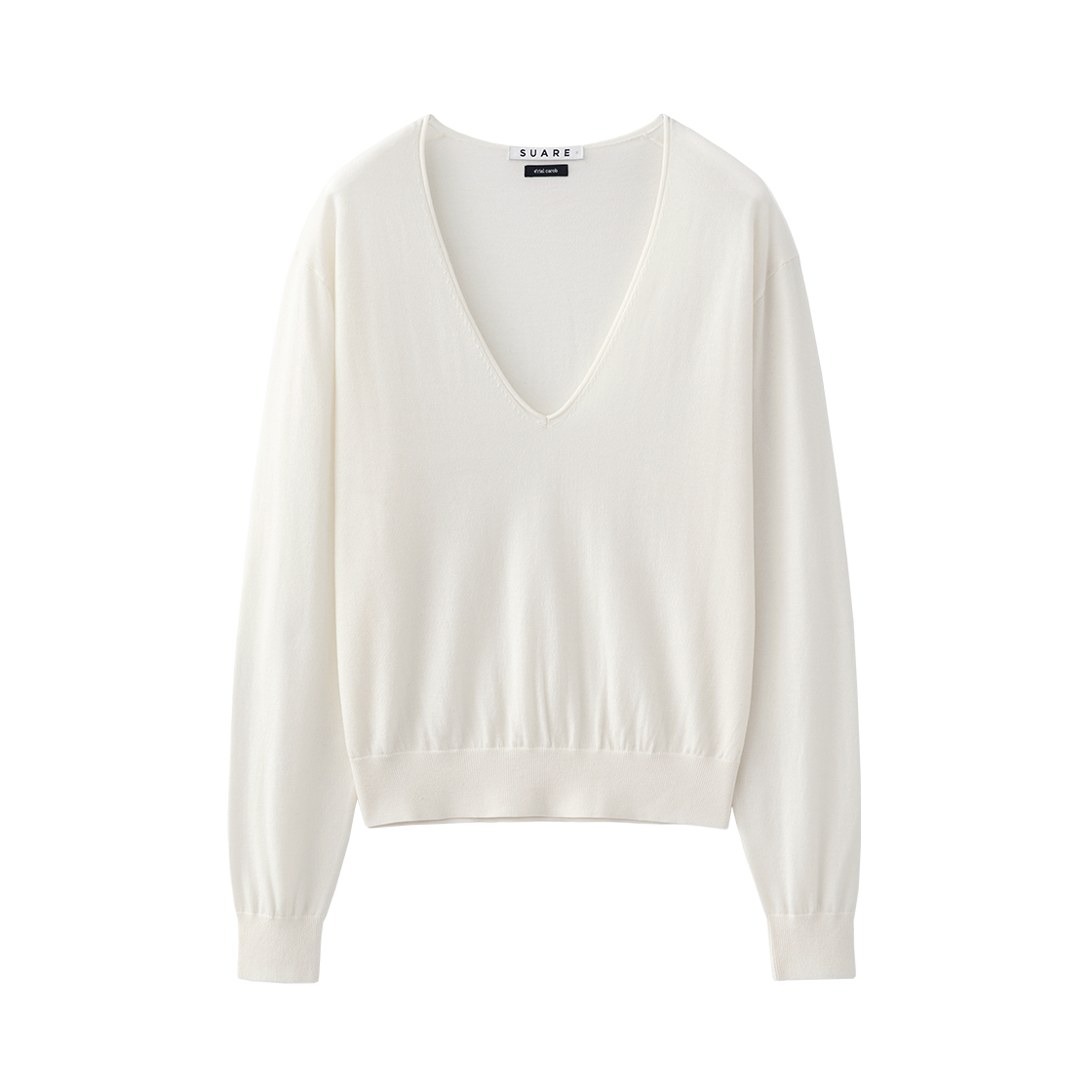 SBF3CK04WOT_copy (W) Suare Women Silky Wool Blend V-Neck Knit Ivory