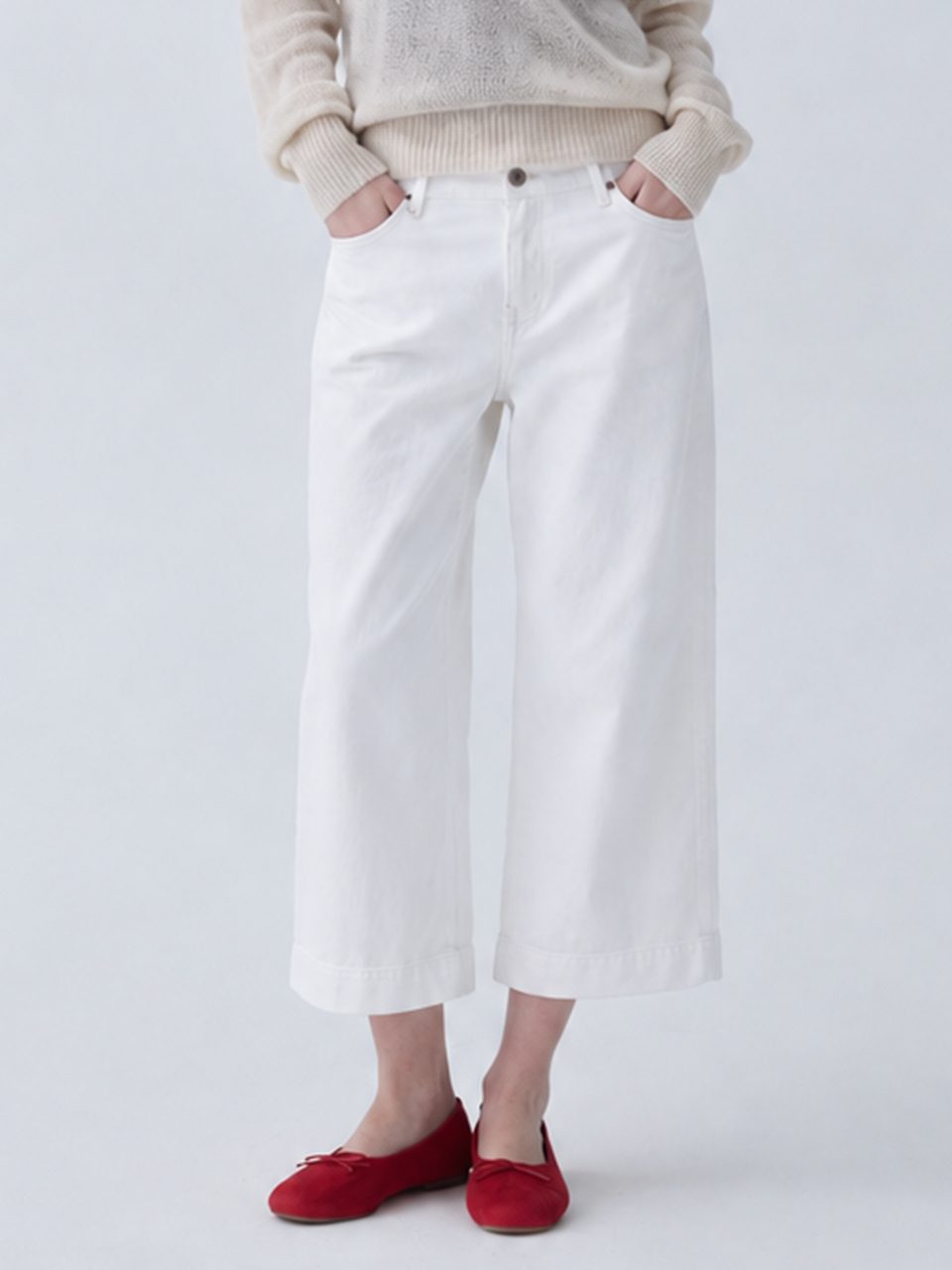 아크무어 로우 컷 힙 팬츠 화이트(ARCMOOR Low-Cut Hip Pants White) - 5
