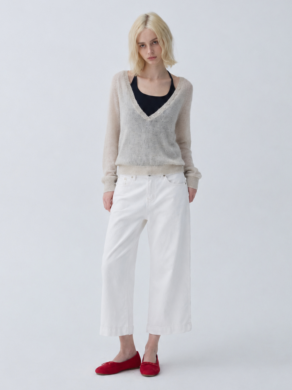 아크무어 로우 컷 힙 팬츠 화이트(ARCMOOR Low-Cut Hip Pants White) - 4