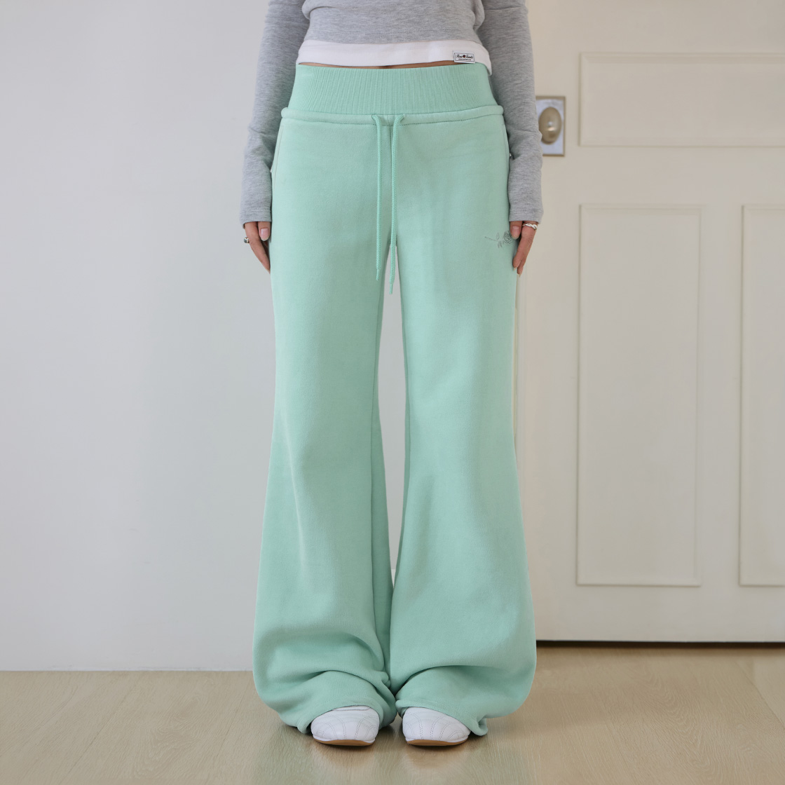 로제프란츠 와이드 웨이스트밴드 기모 부츠컷 팬츠 [민트](Rosefrantz Wide Waistband Fleece Bootcut Pants [Mint]) - 6
