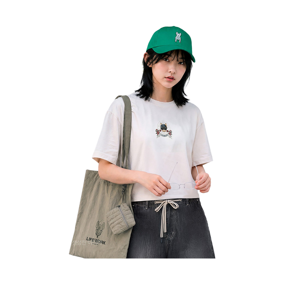 라이프워크 빈티지 플라워 힙독 크롭 반팔 티셔츠_LW262TS796(Lifework Vintage Flower Hip-Drawn Crop Short-Sleeve T-Shirt_LW262TS796) - 3