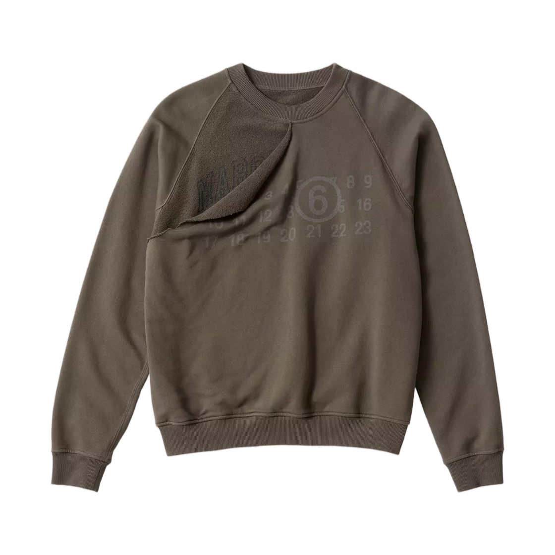 S62GU0153M25014814 (W) MM6 Maison Margiela Double Layer Sweatshirt Brown