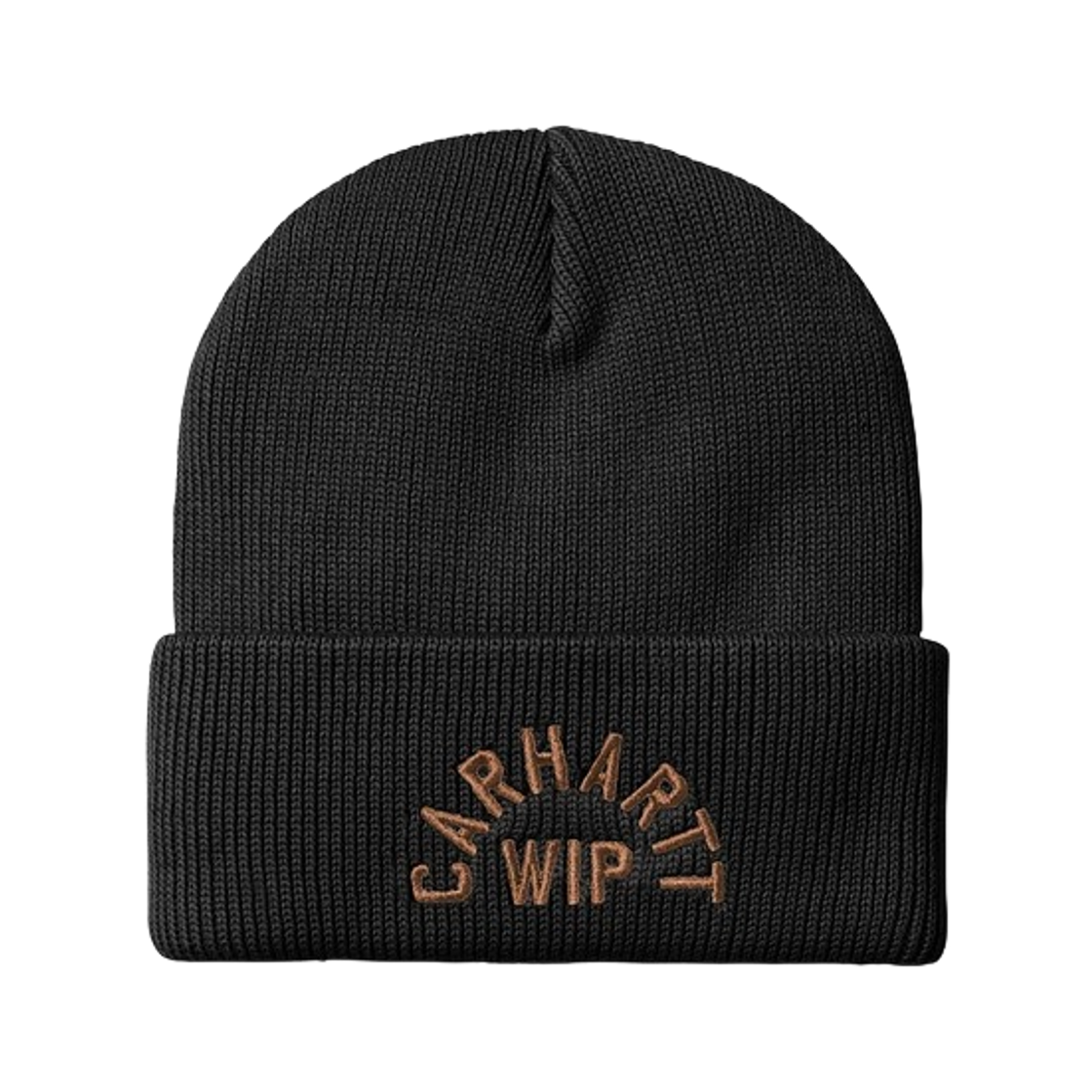 I037304-3ZG-XX Carhartt WIP Arch Script Beani Black Hamilton Brown