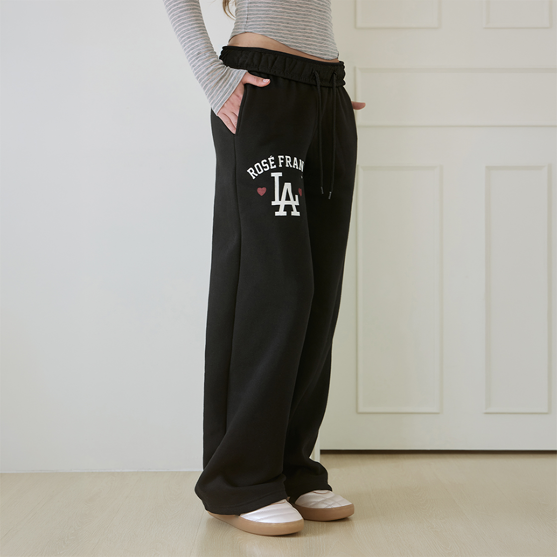 로제프란츠 LA 그래픽 턴업 와이드 팬츠 [블랙](Rosefrantz LA Graphic Turn-Up Wide Pants [Black]) - 3