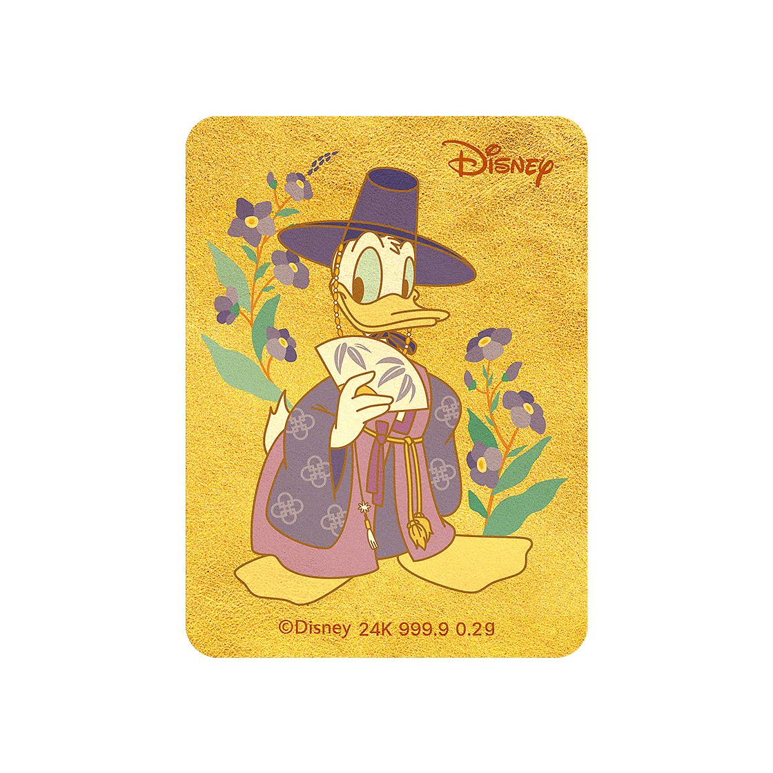 [디즈니] 24k 순금 미키 인 서울 캐릭터 순금카드 0.2g - 도날드 선비([Disney] 24K Mickey in Seoul Character Gold Card 0.2g - Donald Seonbi) - 1