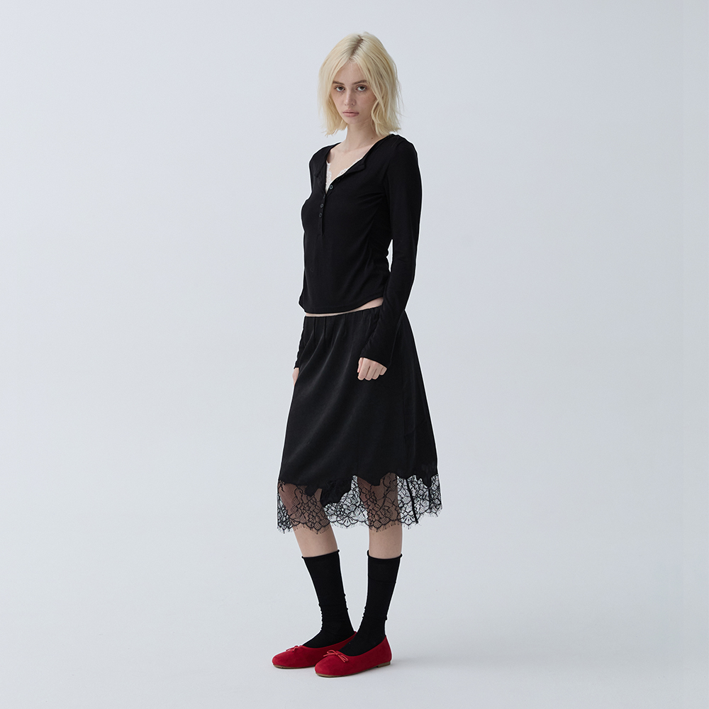 아크무어 뎁스 헨리넥 탑 블랙(ARCMOOR Depth Henley Neck Top Black) - 5