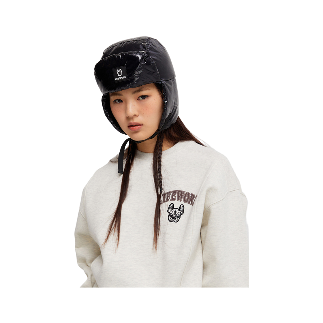 라이프워크 스퀘어 와펜 패딩 트래퍼 햇_LW234CP151(Lifework Square Wappen Padded Trapper Hat_LW234CP151) - 2