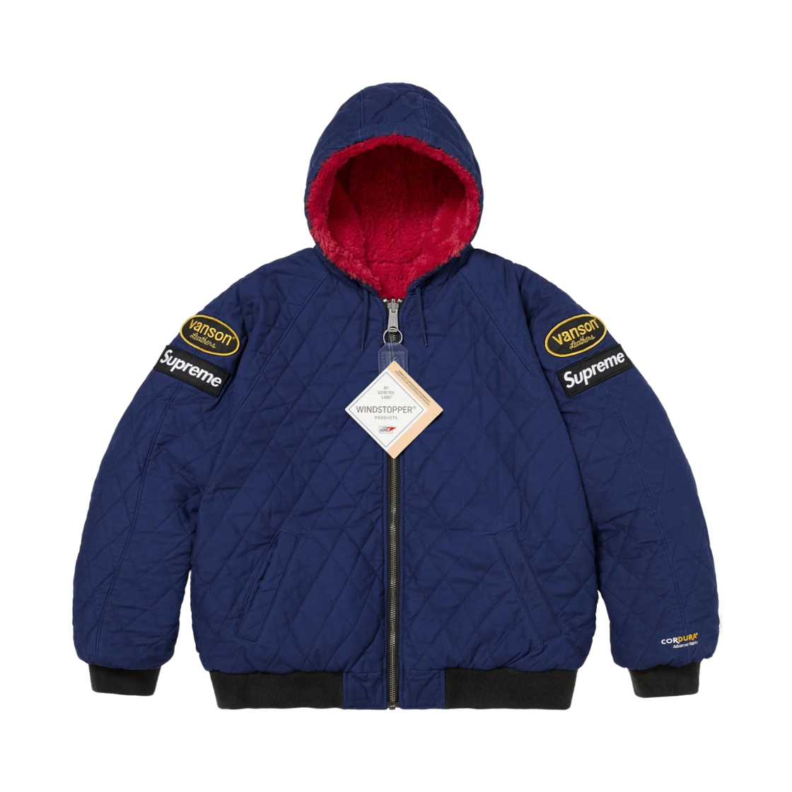 슈프림 x 밴슨 레더스 리버시블 퀼티드 후드 자켓 네이비 - 26FW(Supreme x Vanson Leathers Reversible Quilted Hooded Jacket Navy - 26FW) - 4