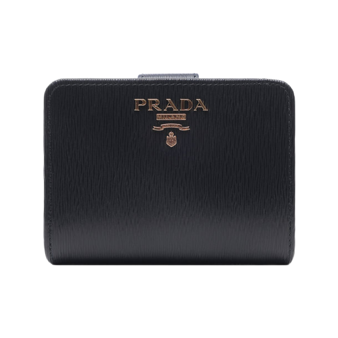 1ML018-2B6Q-F0TMH Prada Vitello Logo Wallet Black Red