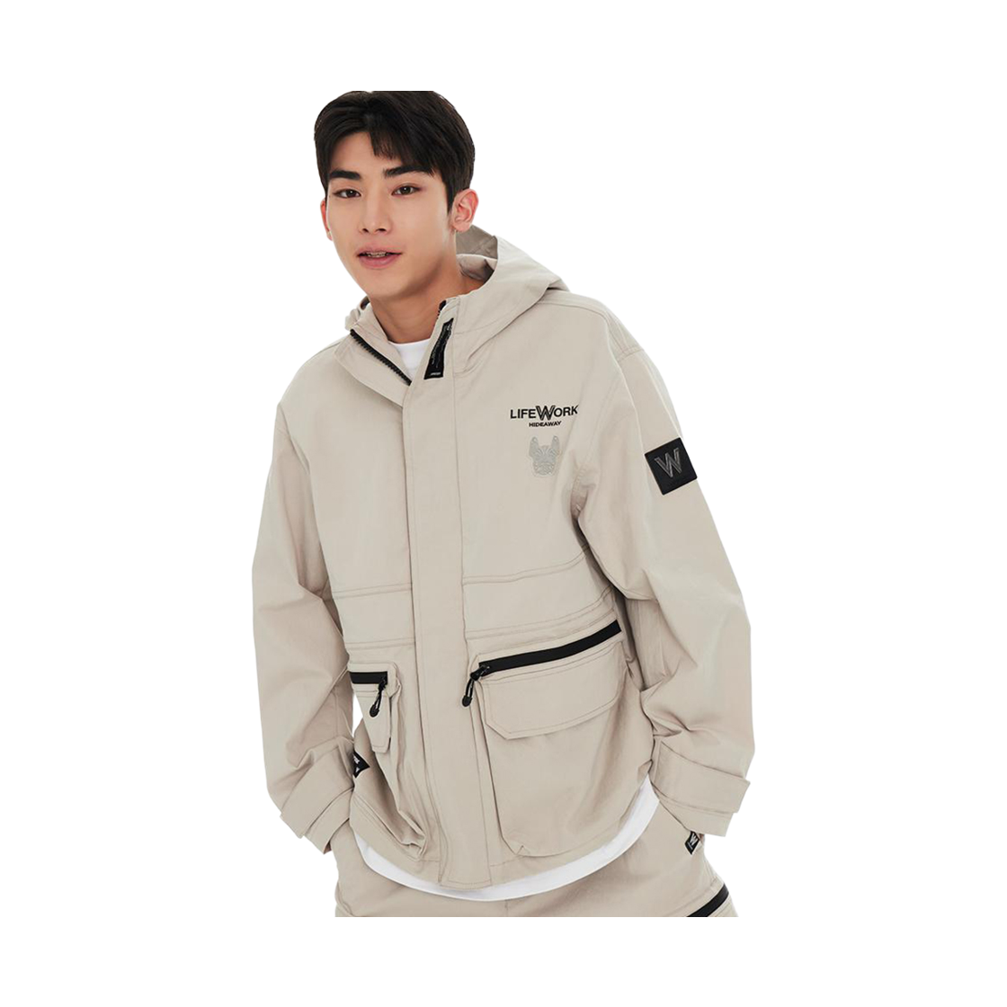 라이프워크 윈드위브 스퀘어 후드 자켓_LW241JP371(Lifework Windweave Square Hooded Jacket_LW241JP371) - 2