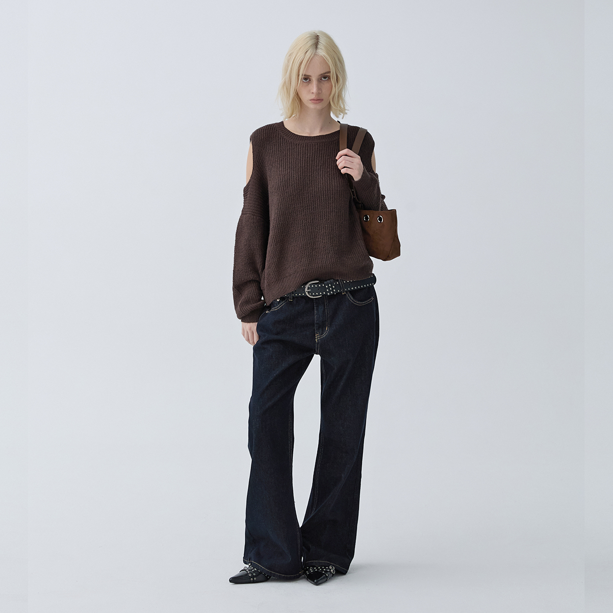아크무어 아일렛 버클 숄더백 브라운(ARCMOOR Eyelet Buckle Shoulder Bag Brown) - 3