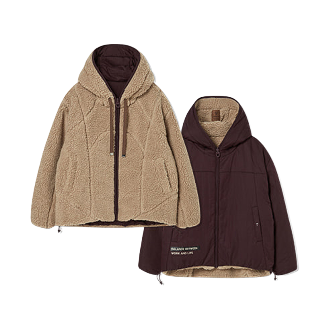 라이프워크 뉴버블링 믹스 리버시블 후드 점퍼_LW254JP840(Lifework New Bubble-ling Mix Reversible Hooded Jumper_LW254JP840)