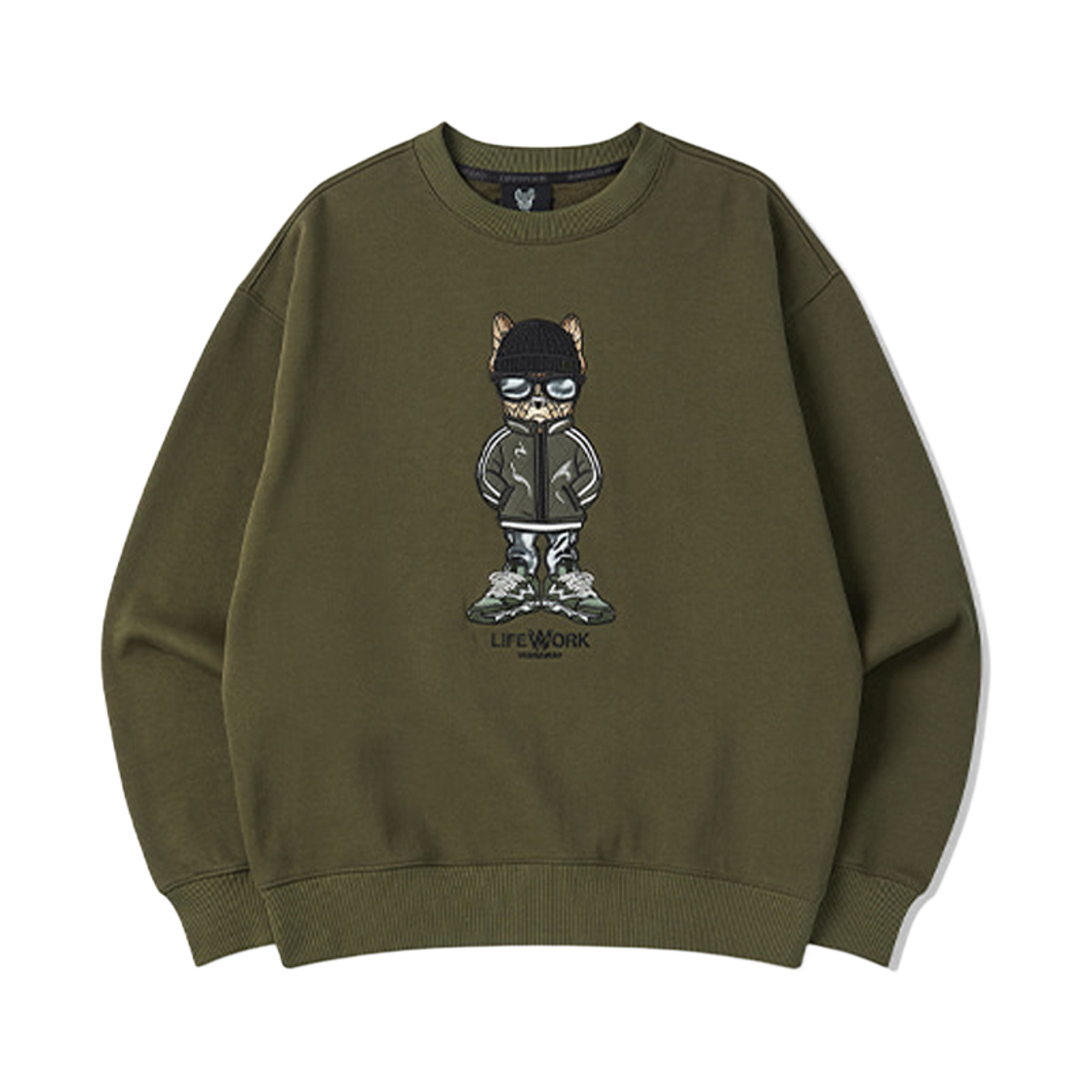 LW244MT117 Lifework Beanie Hipdog Oversized Fleece Sweatshirt_LW244MT117