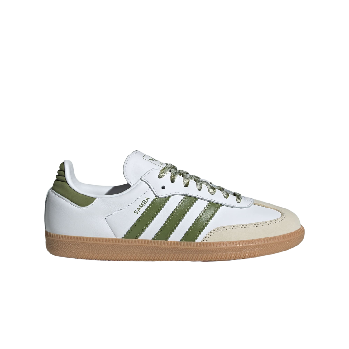 JS1352 (W) Adidas Samba OG Cloud White Tech Olive