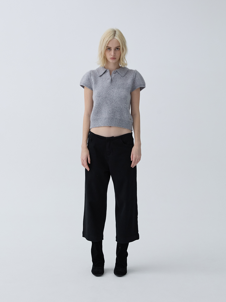 아크무어 코지 카라 니트 라이트 그레이(ARCMOOR Cozy Collar Knit Light Grey) - 2