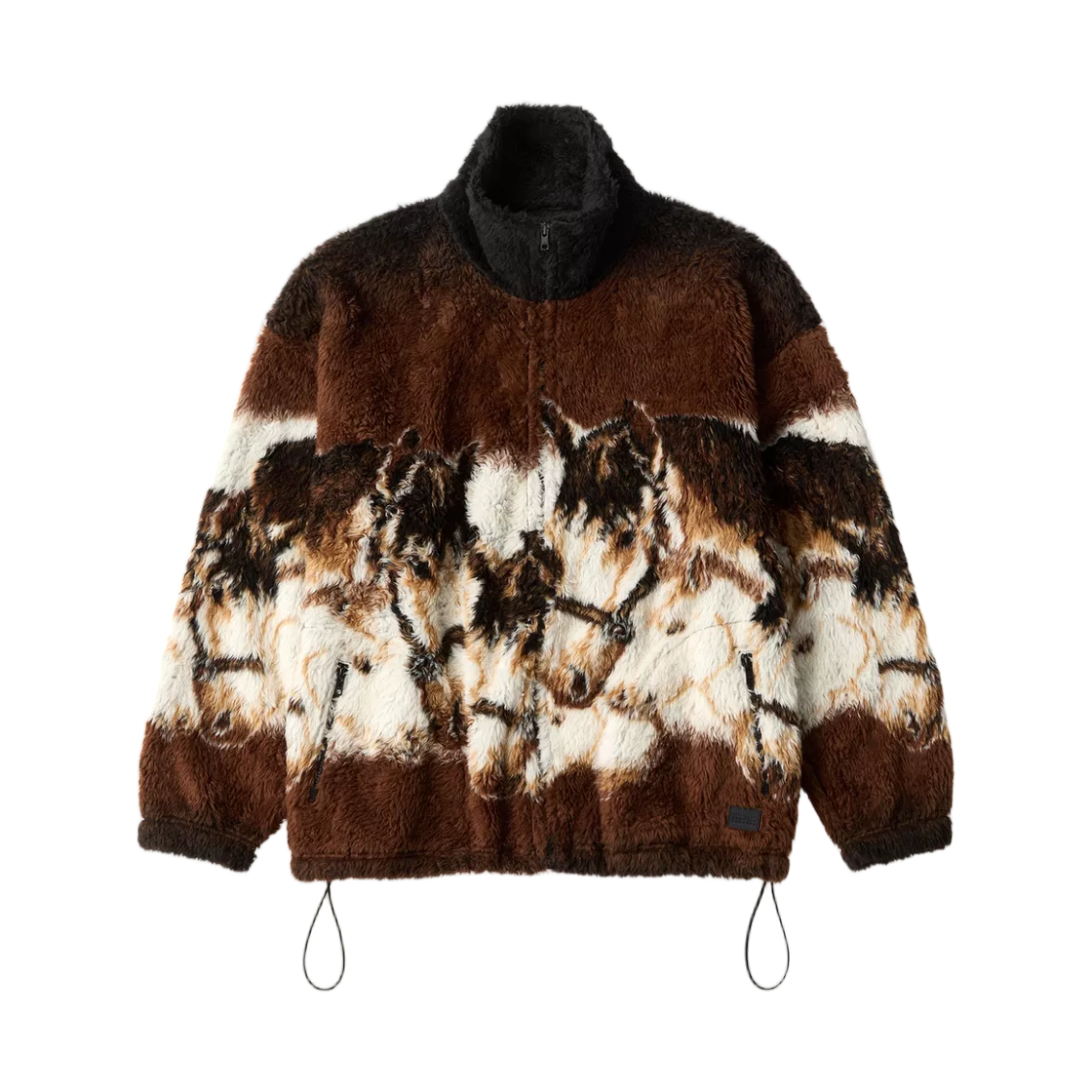 SH2HG0008M25048001F MM6 Maison Margiela Horse Portrait Fleece Brown Beige