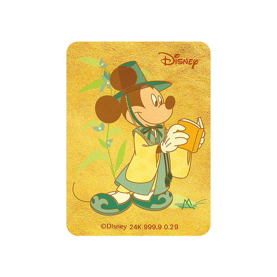 [디즈니] 24k 순금 미키 인 서울 캐릭터 순금카드 0.2g - 미키 선비([Disney] 24K Mickey in Seoul Character Gold Card 0.2g - Mickey Seonbi)