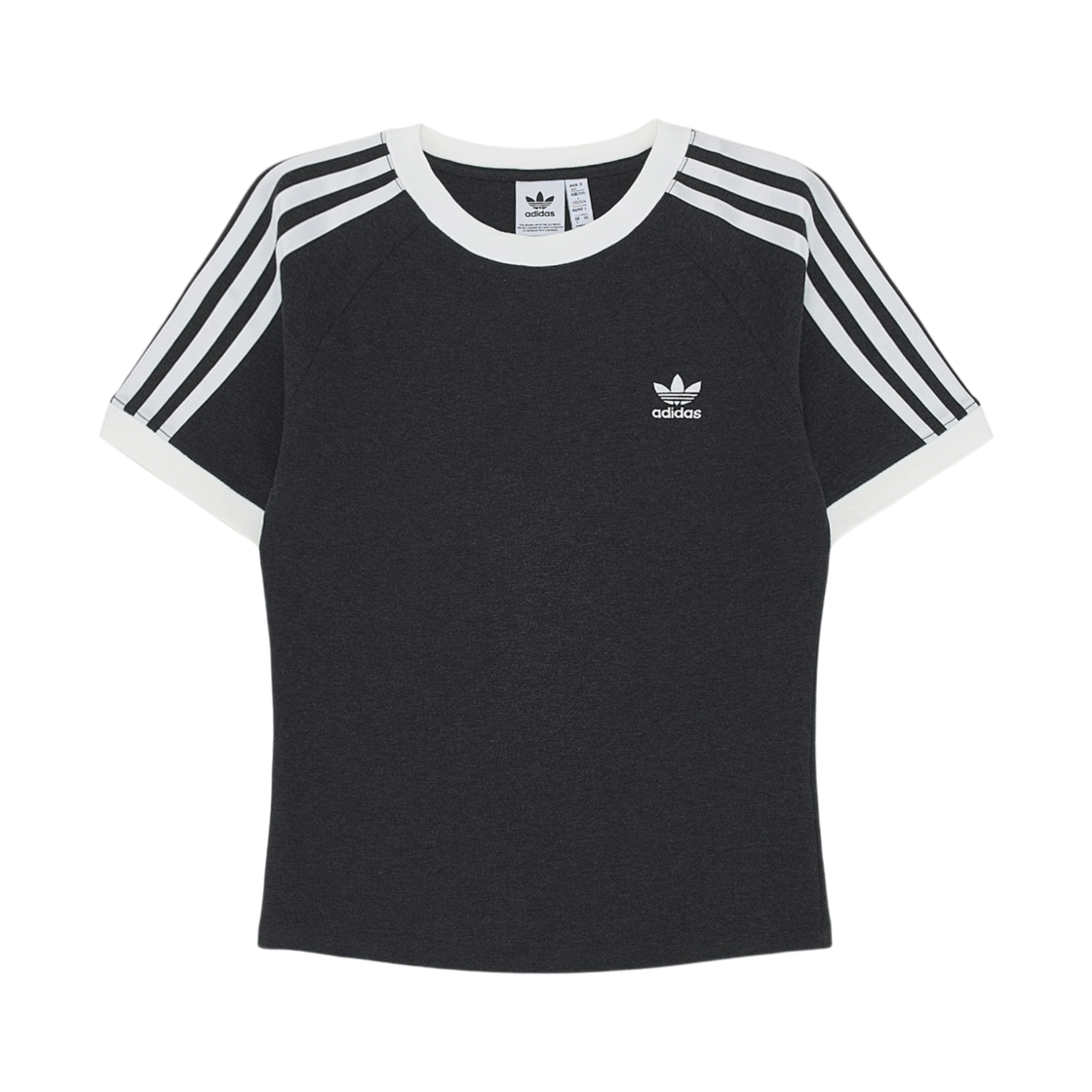 IU2429 (W) Adidas 3S Slim Reglan T-Shirt Black Melange - KR Sizing