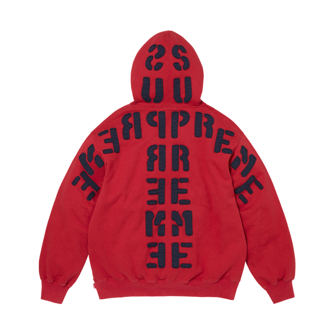 - Supreme Mirrored Applique Hooded Sweatshirt Red - 26FW