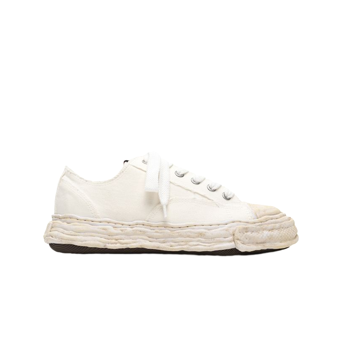 A17FW726-WHITE Mihara Yasuhiro Peterson23 OG Sole Brushed Twill Low-Top Sneakers White