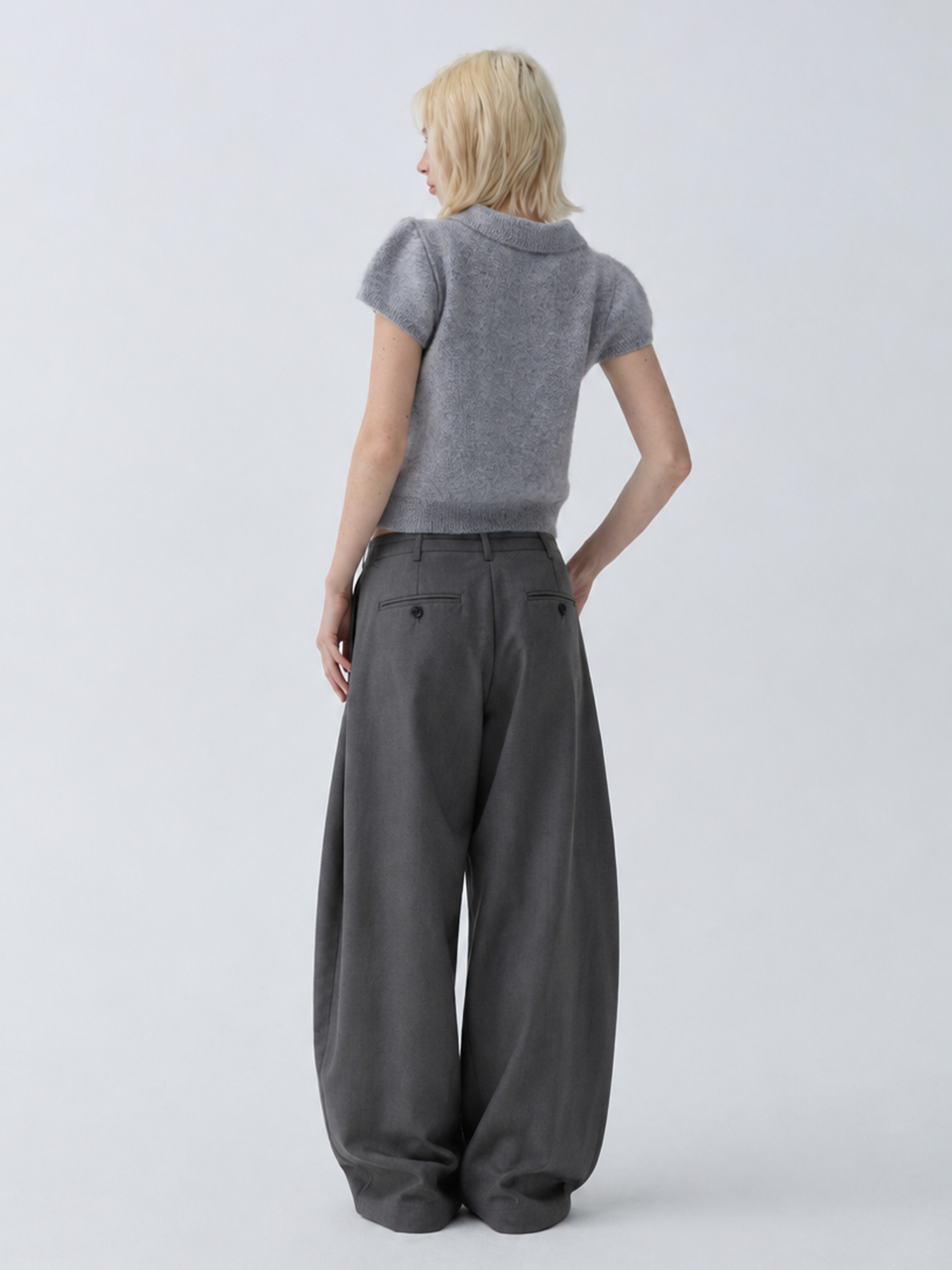아크무어 벌룬 실루엣 핀턱 팬츠 그레이(ARCMOOR Balloon Silhouette Pintuck Pants Grey) - 4